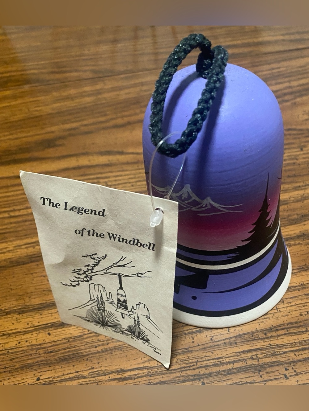 Vintage Cedar Mesa Pottery Windbell Signed Benally Dineh Navajo Art Bell 4.5"